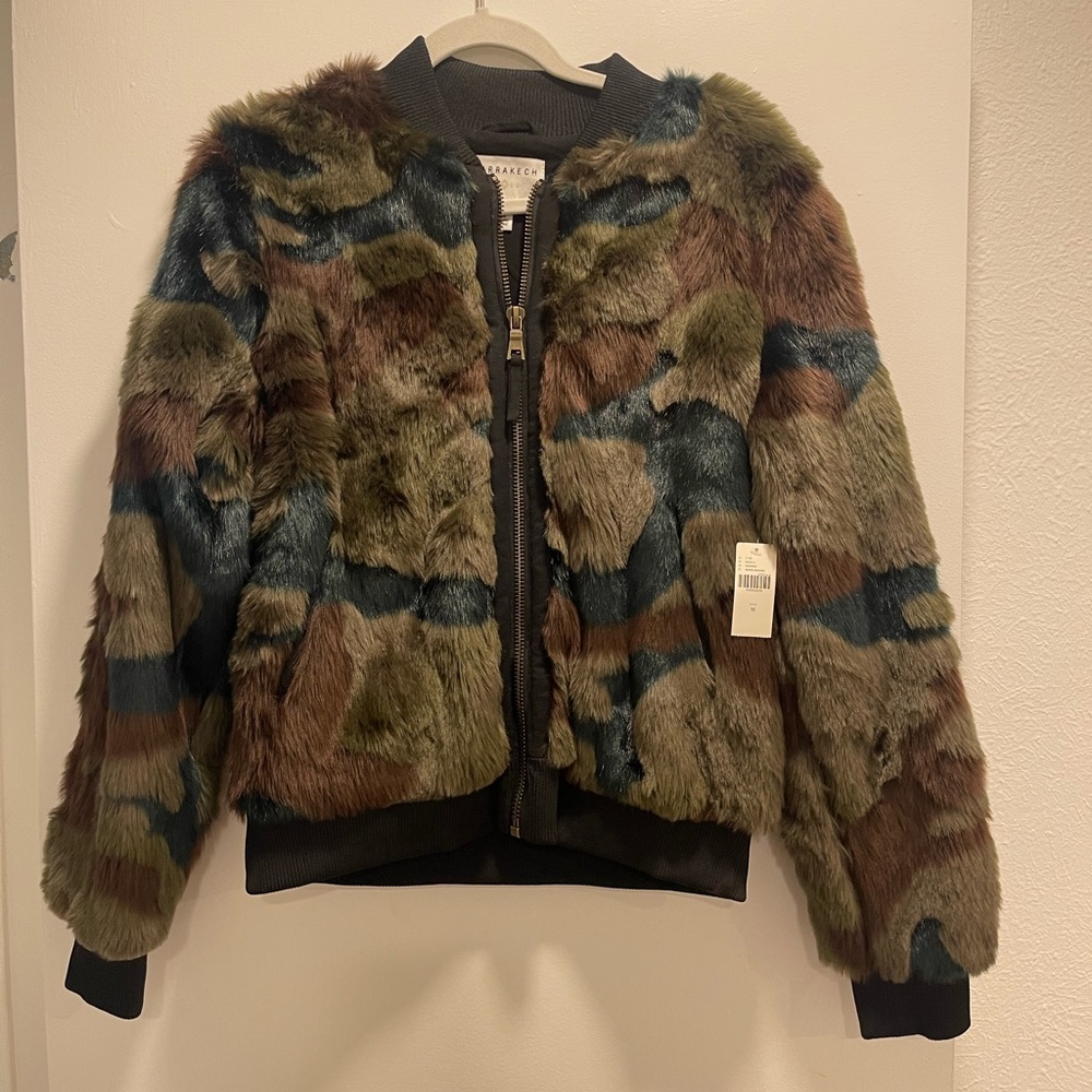 Anthropologie Multicolor Faux Fur Jacket